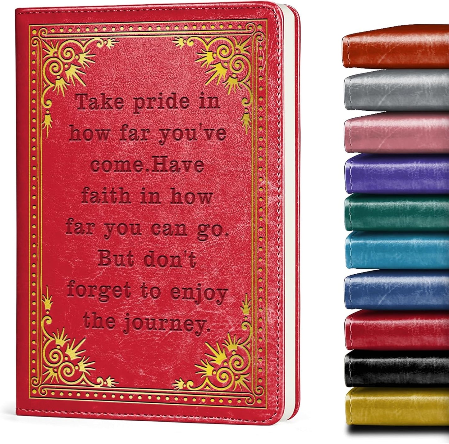 Inspirational Gift Appreciate Lined Journal Notebook Graduation Gift Take Pride In How Far You've Come Writing Notebook Encouragement Gift,1 Pack (Yellow),(Take pride-Yellow)