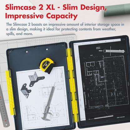 Dexas Legal Size XL Slimcase 2 Storage Clipboard, Gray with Green Clip, 15.5" x 10.5"
