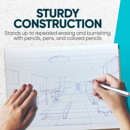 Koala Tools | Drawing Perspective (1 and 2-Point) Large Sketch Pad (1 Point - 9 x 12)