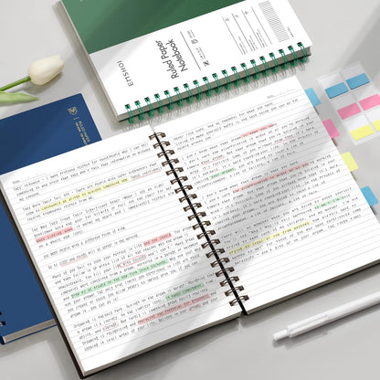 EMSHOI A5 Spiral Notebook College Ruled Lined Journal, Small 5.7" X 8.22", 300 Pages/150 Sheets, 100gsm Thick Paper, Waterproof Hardcover, for Office School Women Men Work Writing Notes, Blue