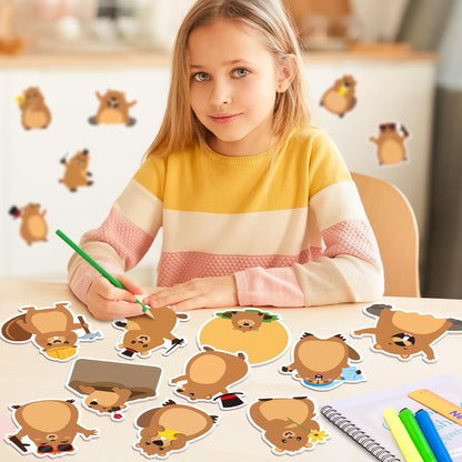 CJiangpo 30Pcs Marshmallow Sticky Notes Pads, 600 Sheets Cute Self Stick Notepad Memo Pads Funny Cartoon Page Marker Classroom Rewards Camping Themed Gift