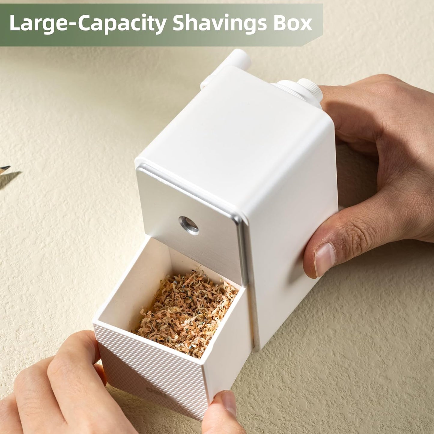 Deli Manual Pencil Sharpener - Auto-in Hand Crank with Adjustable Point for Colored Pencils, Kids, Students, Classroom, Home and Office, Brown