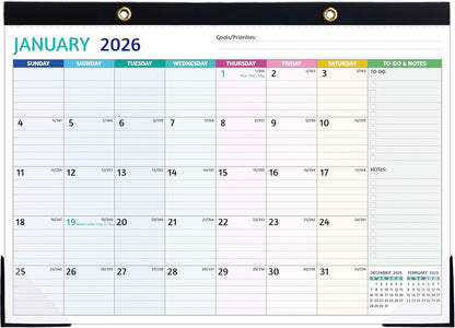 2026-2027 Desk Calendar – Run Now to MAR. 2027, 18 Monthly Desk Calendar 2026-2027 Large, 17'' x 12'', Best Desk/Wall Calendar 2026 with To-do Lists, Desk Pad, Ruled Blocks, Corner Protectors