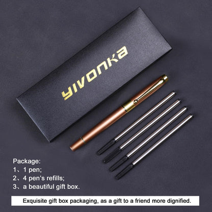 YIVONKA Ballpoint Pen Black Refill,Luxury Ballpoint Line width 0.5mm,Best Ball Pen Gift Set for Men & Women Professional Executive,Office,Nice BallPens Classy Gift Box (Black)