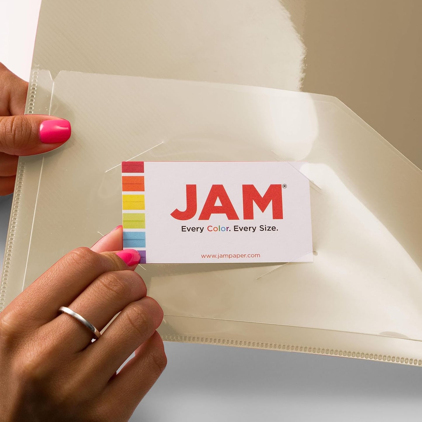 JAM PAPER Plastic 0.75 inch Binder - Clear 3 Ring Binder - Sold Individually