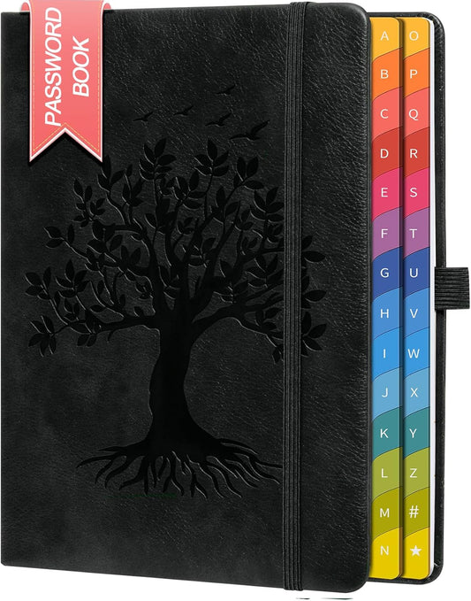 ZXHQ Password Book with Colorful Alphabetical Tabs, 8.4" x 5.8" Hardcover Password Keeper & Internet & Login Organizer for Seniors, Home & Office, Sea Green
