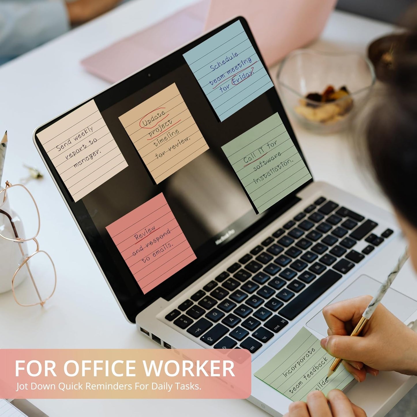 Sticky Notes, 36 Pads, 3x3 Inches Self-Stick Note Pads, Perfect for Office, Study, and Daily Life Organization - Bright