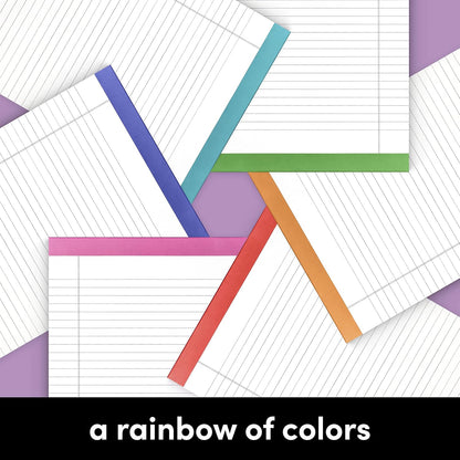 PAPERAGE Lined Legal Pads, (Rainbow), 6 Pack, 50 Sheets Each, Wide/Legal Ruled, Note Pads, Paper, 5 inches x 8 inches