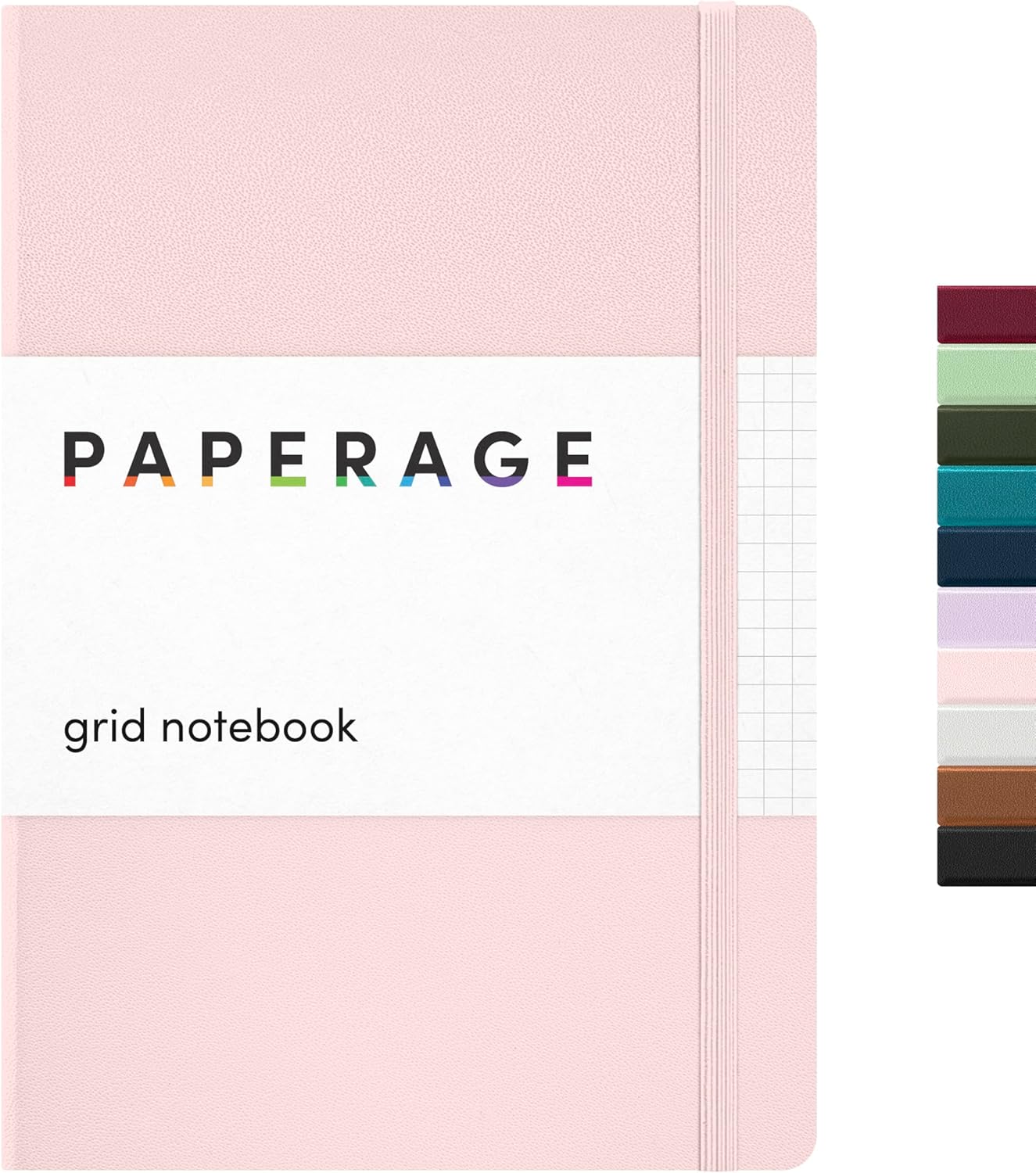 PAPERAGE Lined Journal Notebook, (Black), 160 Pages, Medium 5.6 in x 8 in - 100 GSM Thick Paper – Hardcover Journaling Notebook for Work, School & Note Taking