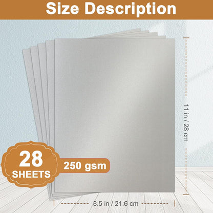 Silunkia 120 Sheets Cream Shimmer Cardstock 8.5 x 11 Off White Paper, 250gsm/92lb Premium Glossy Paper Card Stock for DIY Cards Making, Wedding Invitations, Anniversaries, Business Cards, Menus