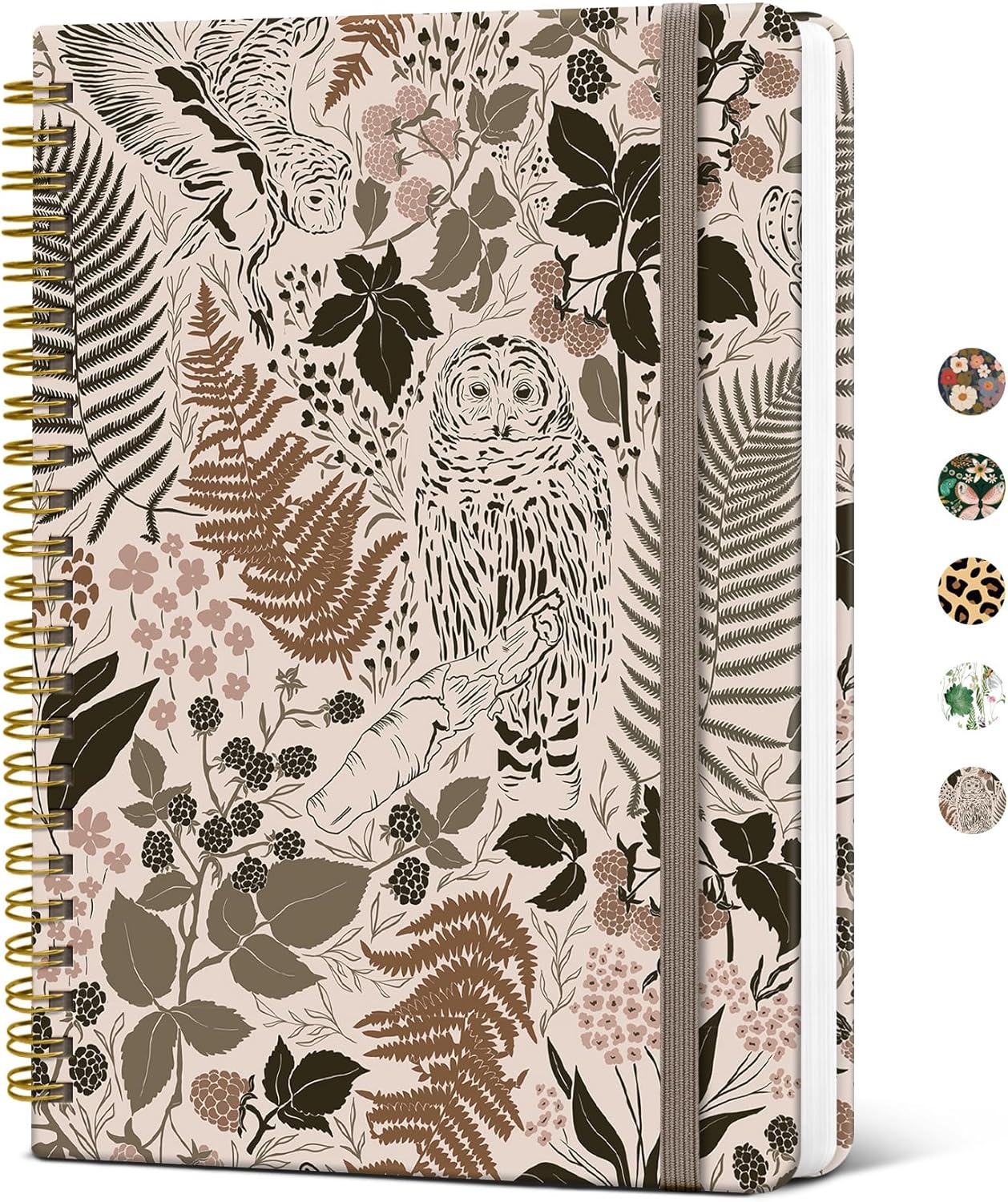 Taja Spiral Journal Notebook for Women, Pretty Hardcover Lined Notebook for Work & Note Taking, Aesthetic Cute Journal for Writing, 140 Pages, 5.8"x8.3", Floral