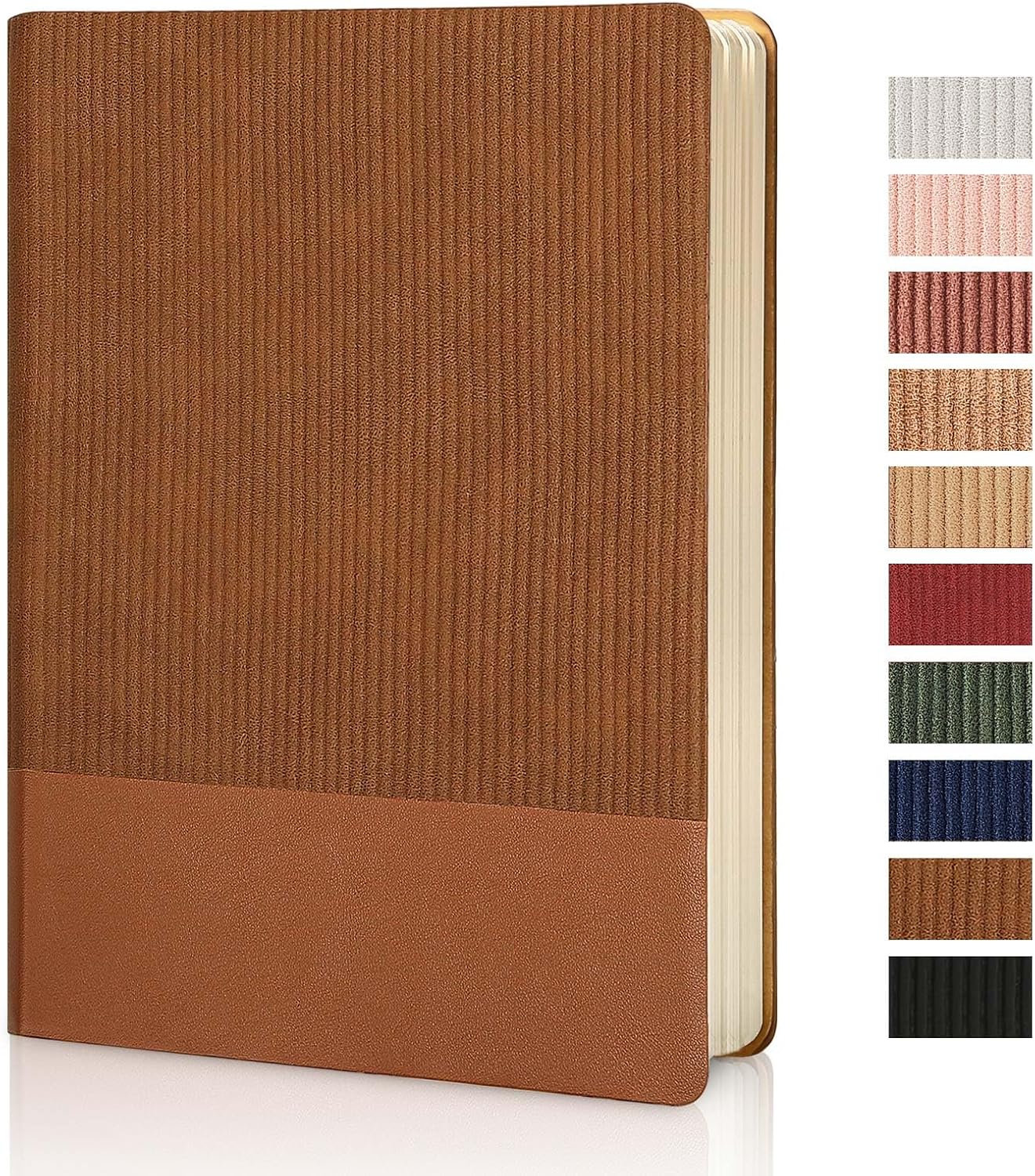 Lined Journal Notebook for Work College Ruled Note Book 5.79"x8.27"A5 PU Leather Daily Journaling 216 Pages for Women Men Writing Home School Supplies Business (Dark Green)