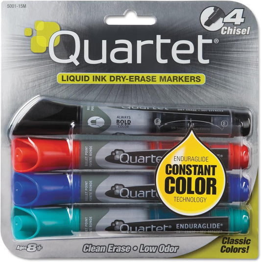 Quartet Dry Erase Markers, Whiteboard Markers, Fine Tip, EnduraGlide, Assorted Colors, 12 Pack (5001-21M)