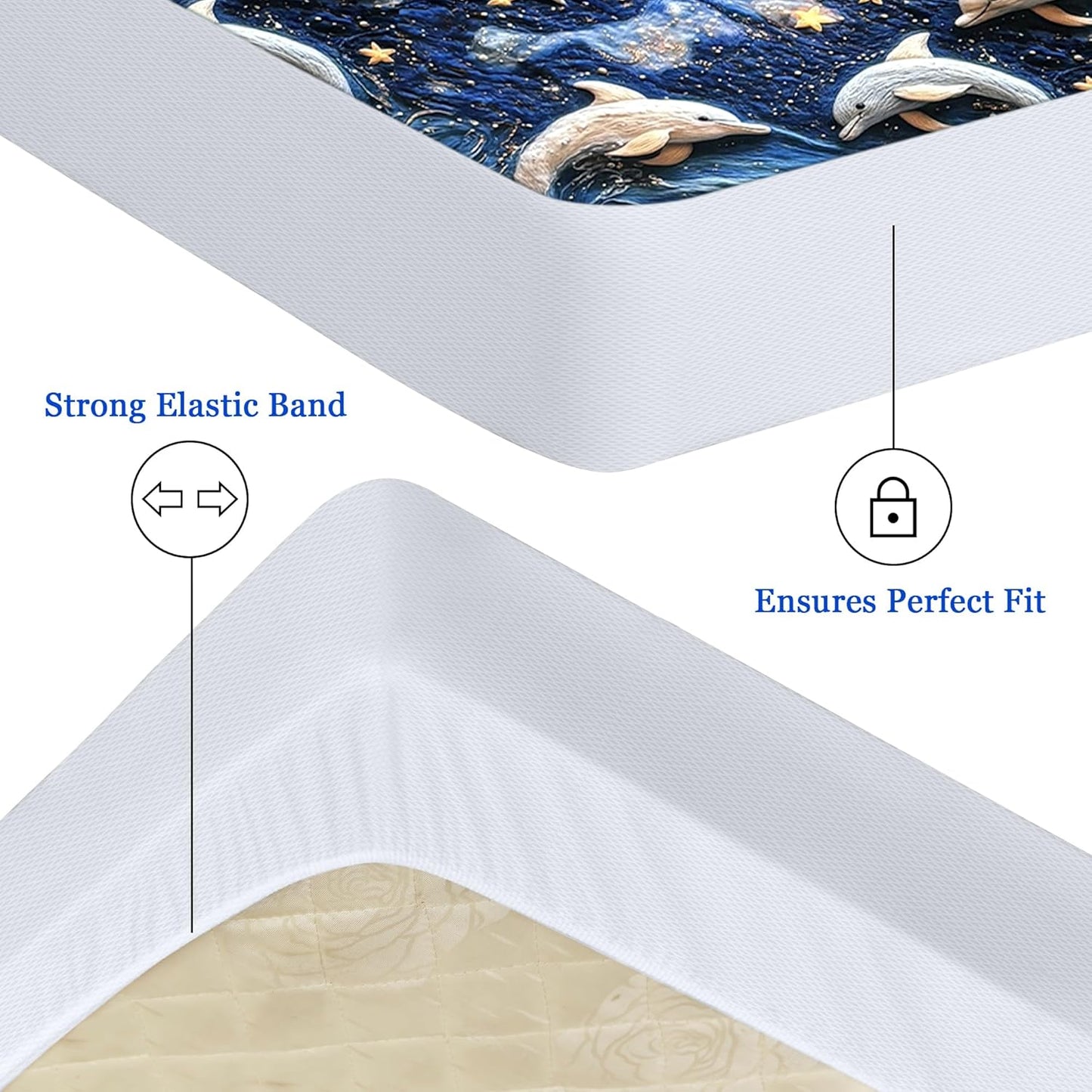 Sufdari Mattress Protector,Waterproof 18" Deep Pocket Mattress Cover Fitted Sheet Style with Elastic Rubber Band,Washable and Easy Care-Black,Queen