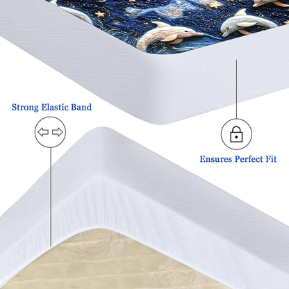 Sufdari Mattress Protector,Waterproof 18" Deep Pocket Mattress Cover Fitted Sheet Style with Elastic Rubber Band,Washable and Easy Care-Black,Queen
