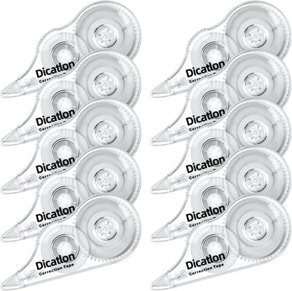 White Correction Tape 10 Pack, Easy Use Roller Applicator, Instant Dry, Jam Free PET Film, Smooth Precise Corrections for School, Office, Home,1/5" X39Ft