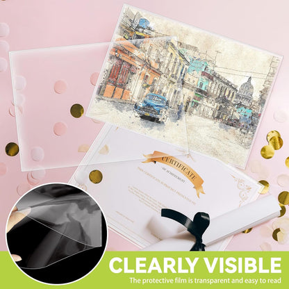 VOKOY 100 Pack No Holes Sheet Protectors,8.5" x 11", Letter Size Heavy Duty Clear View Page Protectors Without Holes,Top Loading Clear Paper Sleeves Document Artwork Protectors