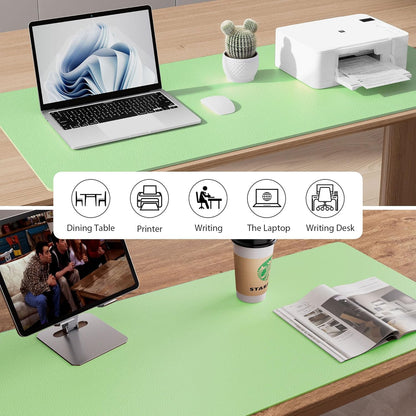 Aothia Non-Slip Waterproof PU Leather Desk Pad Protector for Mouse, Writing Desk, Office, Home, Laptop Blotter, 23.6" x 13.7", Black - Colors B