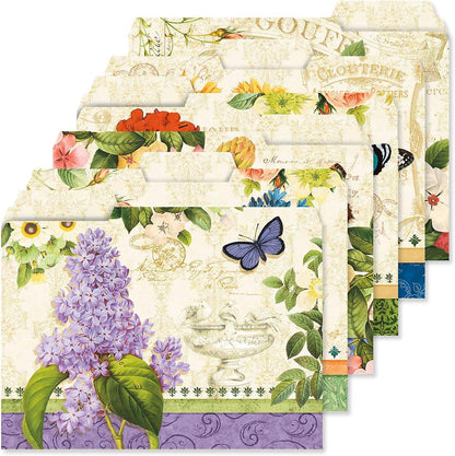 Current Floral Fun File Folders Value Pack - Bulk Set of 24, 6 Pretty Decorative Designs, 1/3 Cut Tabs, Heavy-Duty Paper Stock, Office Supplies for Home & Work, 9-½” x 11-¾” Letter Size