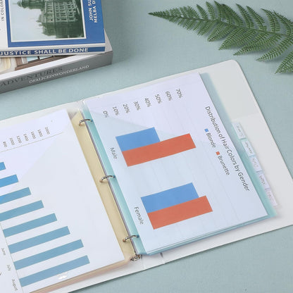 Mr. Pen- Binder Dividers with Pockets and Tabs, 1 Set, 8 Tabs/Set, Colorful, 3 Ring Binder Dividers with Tabs and Pockets on Both Sides