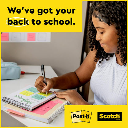 Post-it Super Sticky Notes, 4x6 in, 5 Pads, 2X the Sticking Power, Canary Yellow, Recyclable