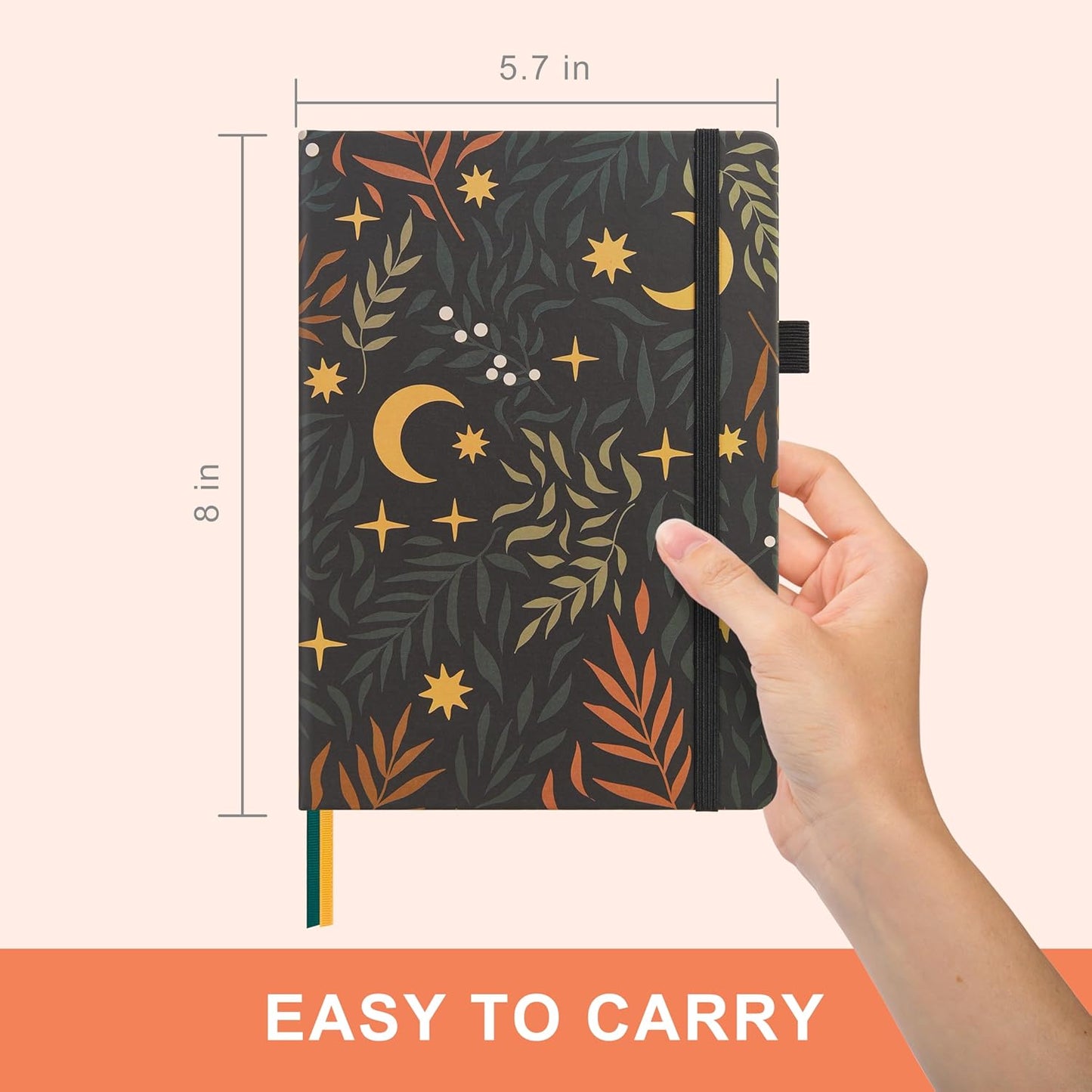 &And Per Se Lined Journal Notebook, 160 Pages, A5 5.7 x 8 inches College Ruled Thick Paper Notebook Journals for Writing, Hardcover Notebooks for Women Men Office School (1 Pack, Green) - Colors A
