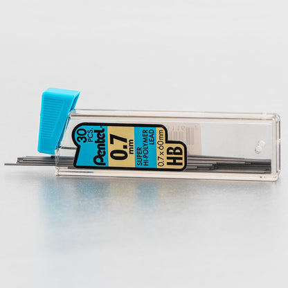 Pentel Super Hi-Polymer Lead Refill 0.7 mm Medium, HB, 30 Pieces of Lead (C27BPHB-K6)