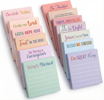 Yinder 48 Pcs Inspirational Sticky Notes Cute Motivational Sticky Notes Pad End of Year Employee Appreciation Gifts Bulk for Teacher Nurse Coworkers Office Supplies 3 x 3'' (Thank You,Dark Color)