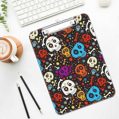 Plastic Cute Clipboard Low-Profile Metal Clip, A4 Letter Size 9 x 12.5 in, 8.5 x 11 Paper Clip Board for Teachers, Nurses, Classroom,Cute Black Cats