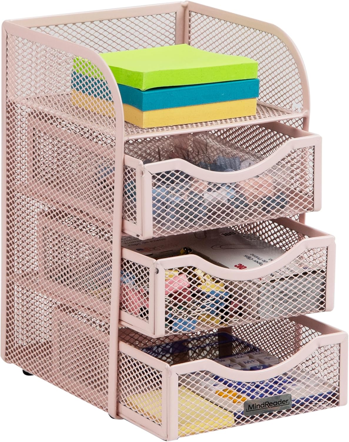 Mind Reader Desktop Accessory Storage, Paper Binder Clip Basket, Workspace, Office, Metal Mesh, 4.75"L x 5"W x 8"H, Black