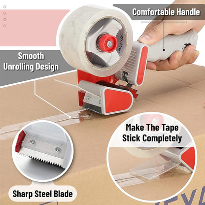 Mr. Pen- Heavy Duty Packing Tape, 1.88" Wide, 60 Yard, 6 Pack With 1 Dispenser Gun, 2 Inch, Clear Packaging Tape for Moving Boxes