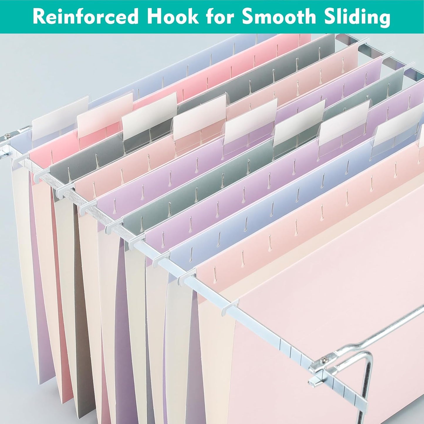 Zzrywuty Hanging File Folders Letter Size, 30-Pack Hanging File Folder with 1/5-Cut Tabs, Pastel File Folders Hanging Organizers for Filing Cabinet, Bulky Files & Medical Charts
