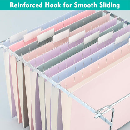 Zzrywuty Hanging File Folders Letter Size, 30-Pack Hanging File Folder with 1/5-Cut Tabs, Pastel File Folders Hanging Organizers for Filing Cabinet, Bulky Files & Medical Charts