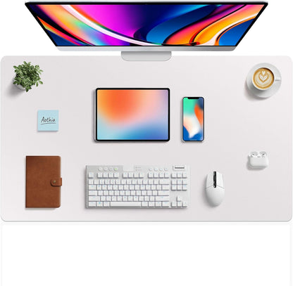 Aothia Leather Desk Pad Protector, Mouse Pad, Office Desk Mat, Non-Slip PU Leather Desk Blotter, Laptop Desk Pad, Waterproof Desk Writing Pad for Office and Home (Black,36" x 17") - Colors B