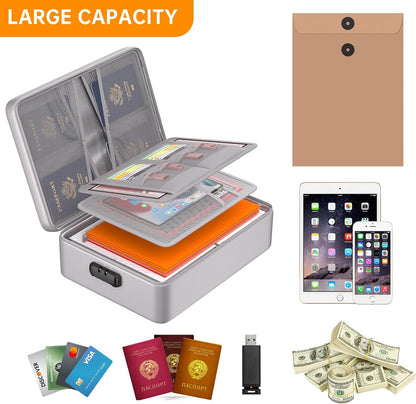DocSafe 5200°F Document Organizer with Lock, Upgraded Heat Insulated Fireproof＆Water-Resistant Box 8 Layers File Organizer, Portable Home Travel Safe Storage for Important Documents and More