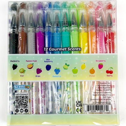 Glitter Gel Smens - Patented Gourmet Scented Colored Glitter Gel Ink Pens, Medium Point, 8 Count - Fun, Cute, Cool, Smelly Pens for Kids