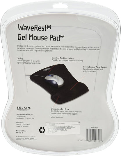 Belkin WaveRest Gel Mouse Pad, Black (F8E262-BLK), 1 Pack