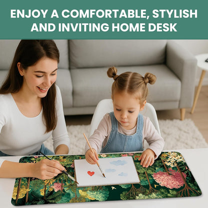 Large Mouse Pad for Desktop, Cute Desk Mat Pad Protector for Work & Gaming, Aesthetic Pretty Anti-Slip Laptop Blotter Cover for Office School Home Supplies, Wildflowers, 31.5" x 11.8"