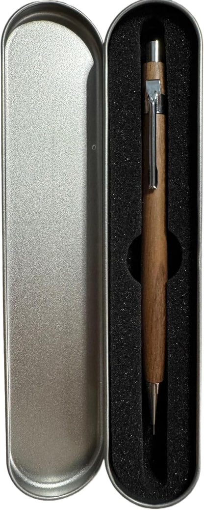 Spiral Grain Wooden Mechanical Pencils -Unique Colors Airplane Aluminum Core Artist's Drawing Pencil Comes with Gift Box (Walnut)