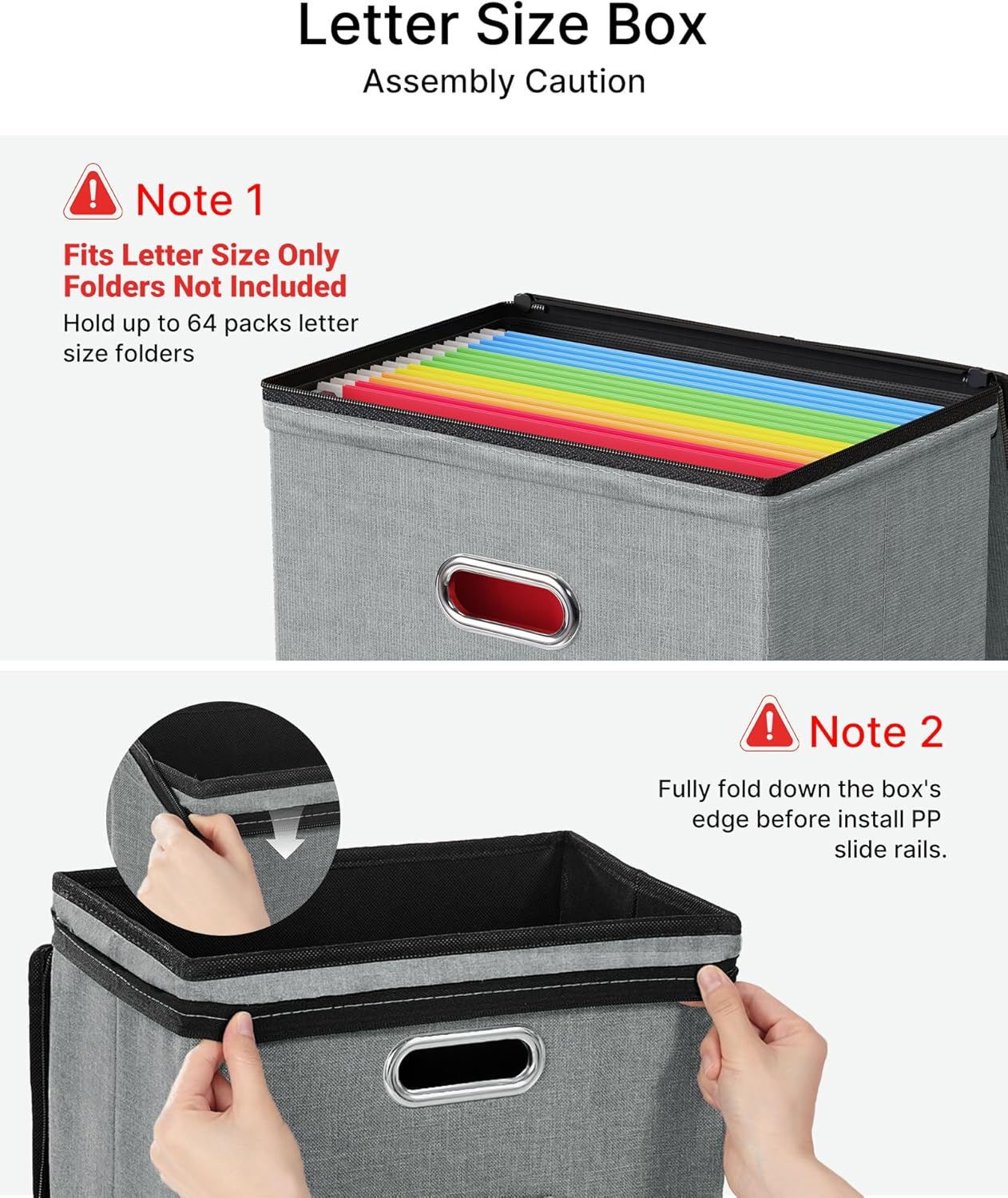 Oterri 2 Pack File Organizer Boxes with Lids, File Box with Mesh Pockets, Document Organizer Box for File Folders Letter Size, Zippers Filing Box for Home, Office, School (Green, Without Folders)