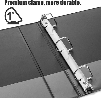 COMIX Heavy Duty Slant-D Ring View Binder, 1 inch 3 Ring Binders, Hold 225 Sheets of 8.5" x 11" Paper, 12 Pack (Black)