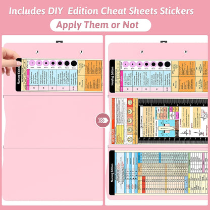 Nursing Clipboard Foldable Clipboard Medical: Edition Cheat Sheets Aluminum 3 Layers Foldable Clipboards Nursing Pocket Size Profile Clip Nurse Clipboards Notepad for Nurses Students and Doctors