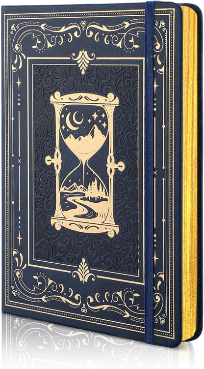 Thboxes 80 Sheets Lined Journal Notebook, 5.7" X 8.3" Writing & Journaling Hardcover Executive Notebooks for Student Worker Women Men Notepads Journals for Writing Travel & Organization, Black Gold