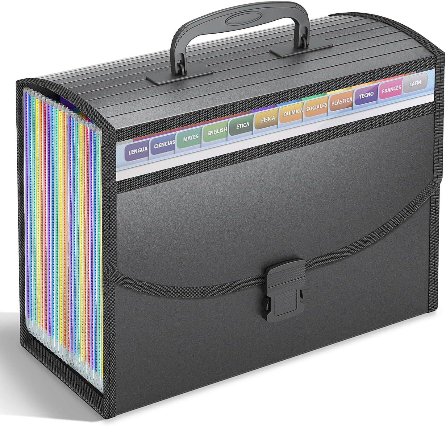 TOPCJ 25 Pockets Accordion File Organizer with Handle,Expanding File Folders for Documents, A4/Letter Size Paper,a-z Tabs,Perfect Expandable Accordian Filing Folders with Visible Window