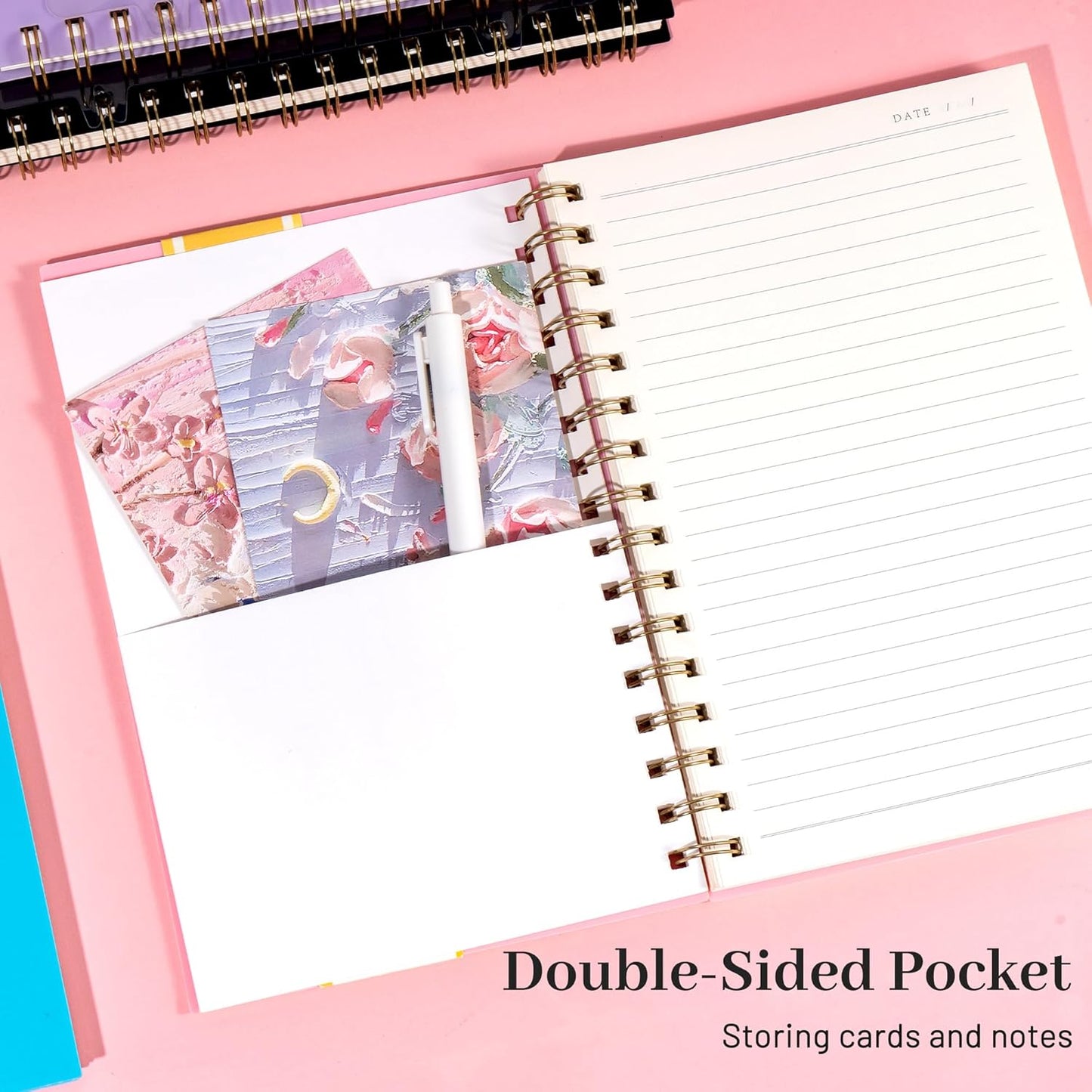 Yoment Graph Paper Spiral Notebook A5 Graphing Notebook 160 Pages Graph Paper Notebook Spiral Bound Waterproof Plastic Hardcover Spiral Journal 5x7 Grid Notebooks for Note Taking,Black