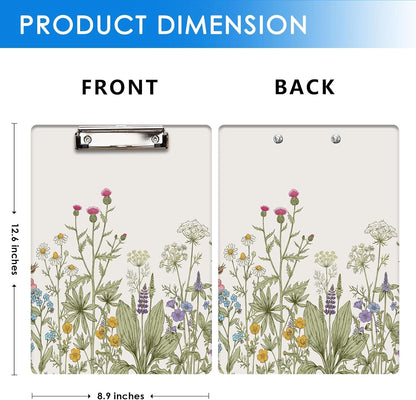 Britimes Clipboard Decorative Office School Hardboard Wood Nursing Clip Board and Pull for Standard A4 Letter Size Summer Mint Green Plant Tree 12.6" X 8.9"