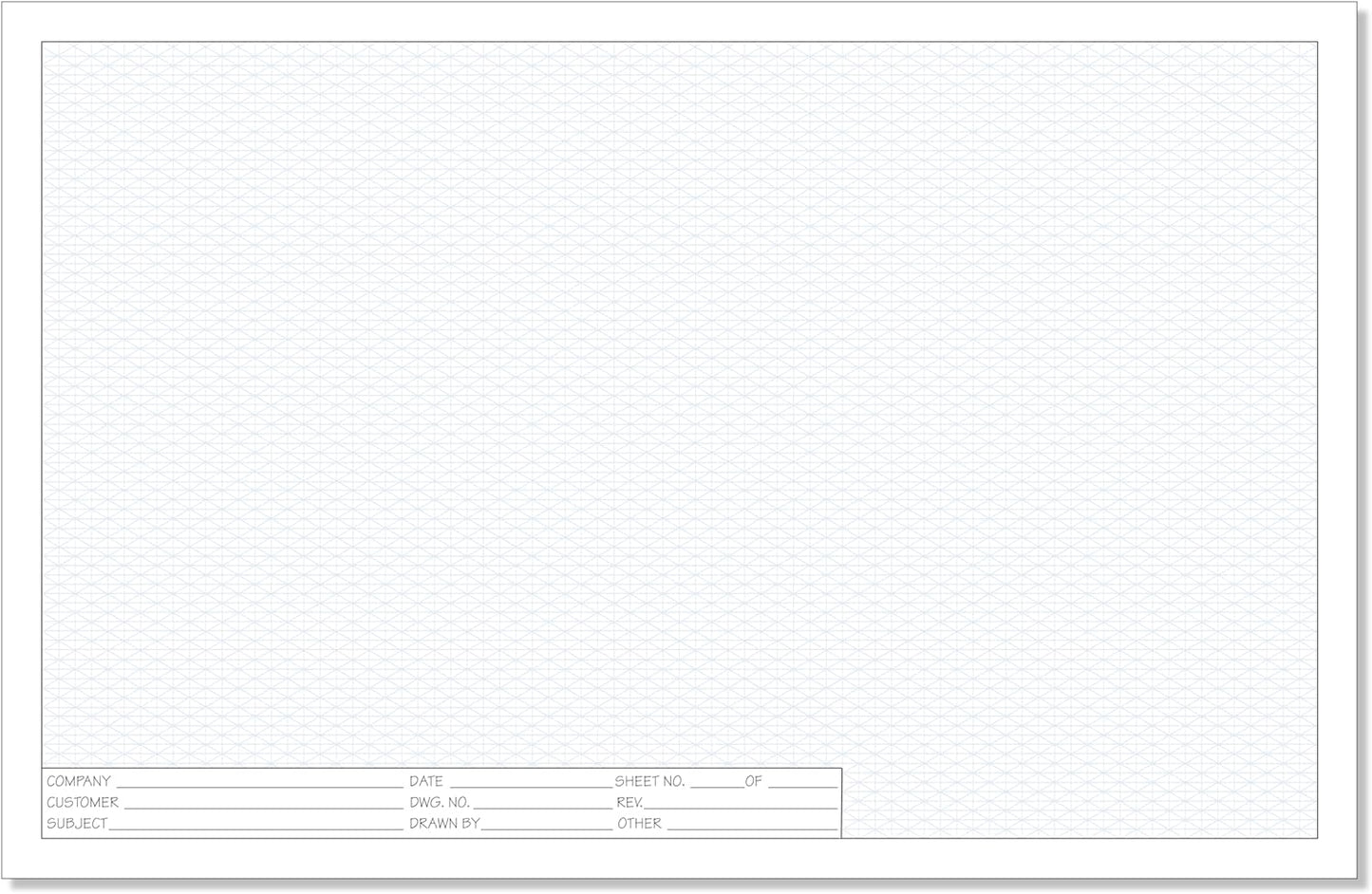 Printlink 11"x 8 1/2" Engineering Graph Paper Pads (2-Pack) – 1/4" Blue Grid Drafting Sheets with Title Block – 50 Sheets Per Pad for Blueprints, Technical Drawing & Design