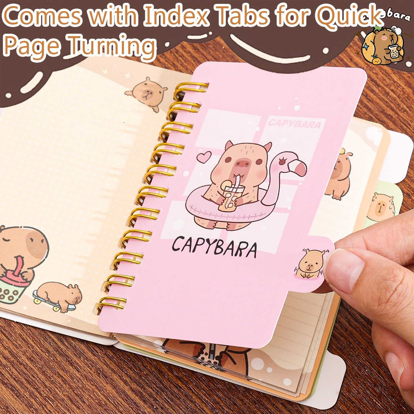 2 Pack Cute Small Spiral Notebooks Kawaii Cartoon Mini Memo Notepads Ruled Pages 54 Sheets Journals for Study, Drawing and Writing Notes Gift Reward for Friends Party Favor (Random Style, 10.5x8.5cm)