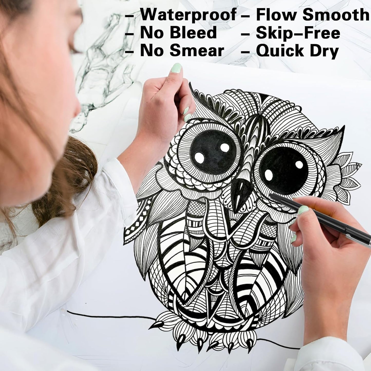 Muchcute Extra Fine Point Writing Pens:6 Black 0.25mm Ultra Thin Micron Pen 01 No Bleed Bible Journaling Study Supplies Annotation Smooth Waterproof Micro Line Tip Fineliner Gel Felt Ink Markers Stuff