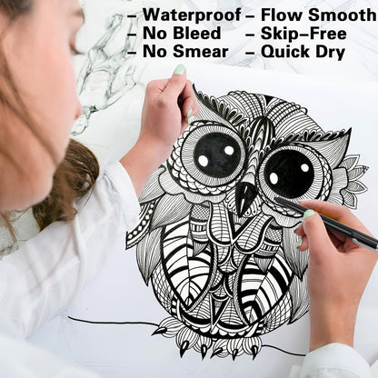 Muchcute Extra Fine Point Writing Pens:6 Black 0.25mm Ultra Thin Micron Pen 01 No Bleed Bible Journaling Study Supplies Annotation Smooth Waterproof Micro Line Tip Fineliner Gel Felt Ink Markers Stuff